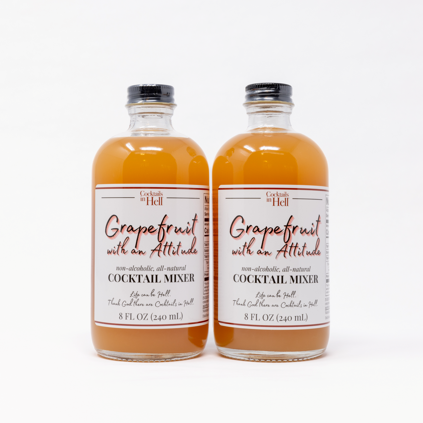 Cocktails in Hell Grapefruit with an Attitude Cocktail Mixer Two-Pack with Cocktail Shaker