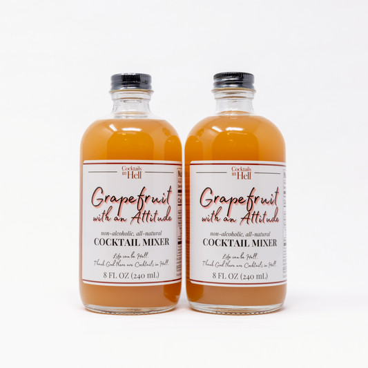 Cocktails in Hell Grapefruit with an Attitude Cocktail Mixer Two-Pack with Cocktail Shaker