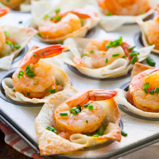 Light Tex Mex Shrimp Wonton Cups